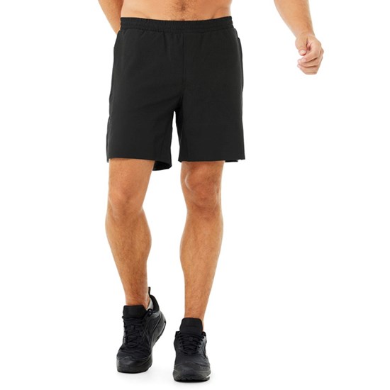 Bermudas Alo Yoga 7" Traction Hombre Negros | WVEI20417