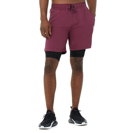 Bermudas Alo Yoga 7" Unity 2-In-1 Hombre Rojos | DYAN62085