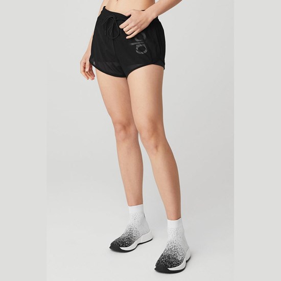 Bermudas Alo Yoga Ambience Corta Estampados Mujer Negros | LBTM92876