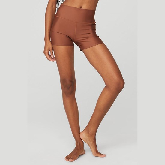Bermudas Alo Yoga High-Cintura Airlift Corta Mujer Marrom | GVTM80617