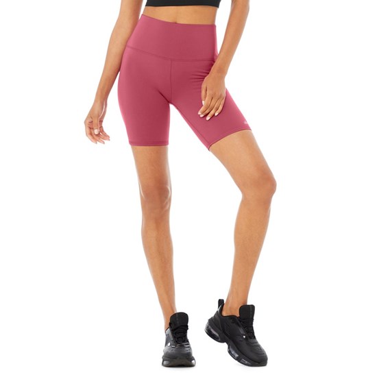 Bermudas Alo Yoga High-Cintura Ciclismo Corta Mujer Rosas | GDOW68240