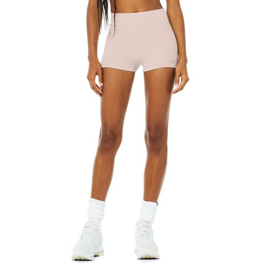 Bermudas Alo Yoga Micro Waffle Pleasant Boyshort Mujer Rosas | LPGX02641