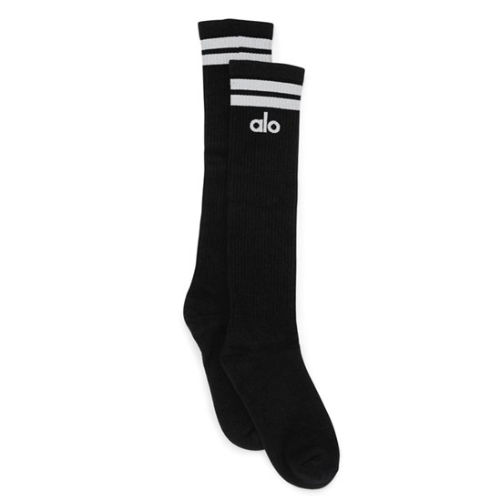 Calcetines Alo Yoga Knee-High Throwback Mujer Negros | CMOW70598