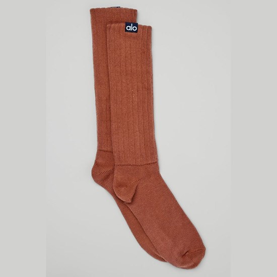 Calcetines Alo Yoga Scrunch Mujer Marrom | TAEN91670