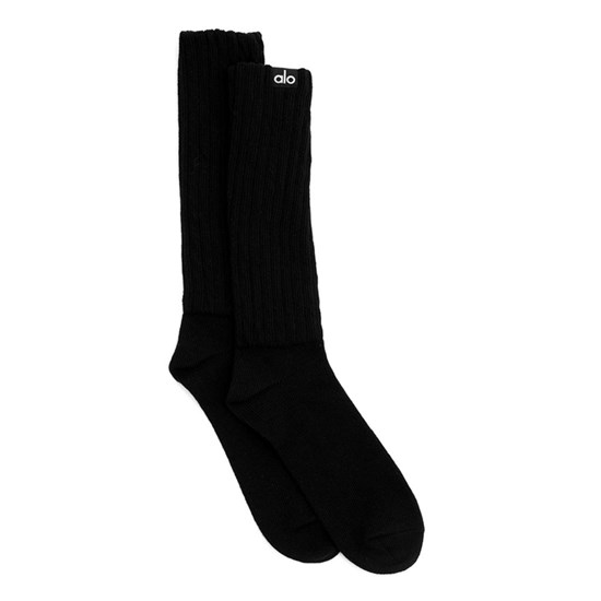 Calcetines Alo Yoga Scrunch Mujer Negros | VDCI81079