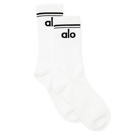 Calcetines Alo Yoga Throwback Mujer Blancos | SVGX16249