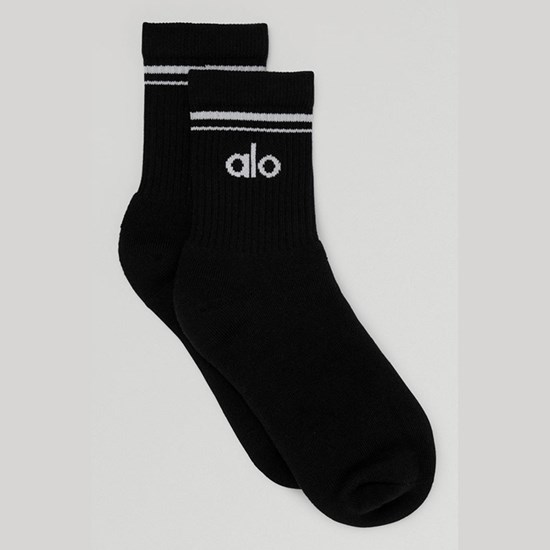 Calcetines Alo Yoga Unisex Half-Crew Throwback Mujer Blancos | UHDC52348