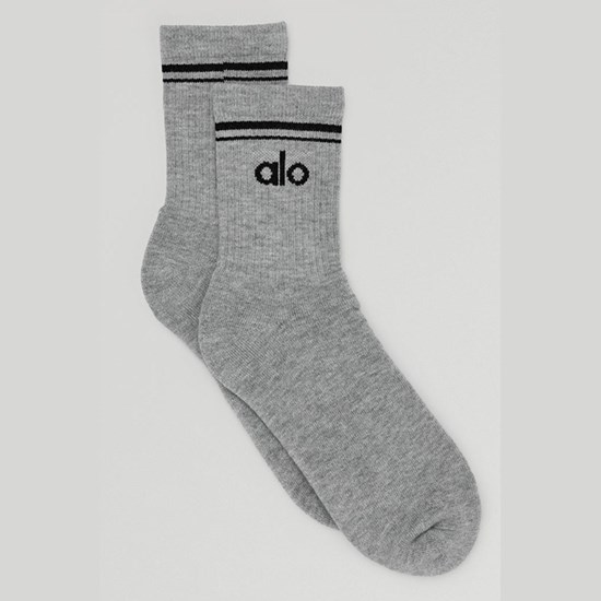 Calcetines Alo Yoga Unisex Half-Crew Throwback Mujer Grises | VZDS92186