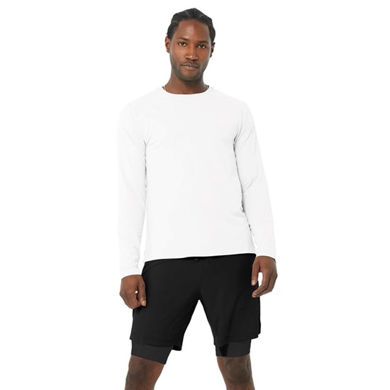 Camiseta Alo Yoga Idol Performance Long Sleeve Hombre Blancos | EMGS12746