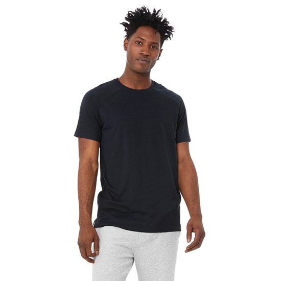 Camiseta Alo Yoga Triumph Crew Neck Corta Sleeves Hombre Azules | QLAU43185