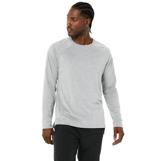 Camiseta Alo Yoga Triumph Long Sleeve Hombre Grises | AQJB57610