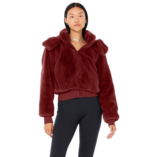 Chaquetas Alo Yoga Faux Fur Foxy Mujer Rojos | KSMZ17654