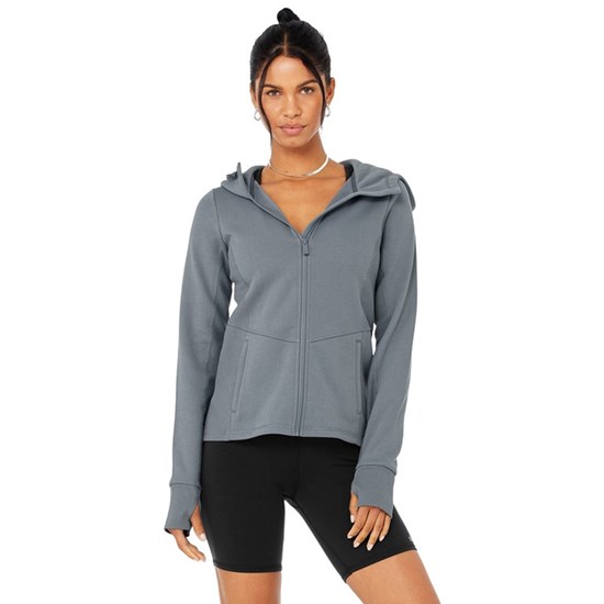 Chaquetas Alo Yoga Foundation Zip Mujer Azules | PNML50983