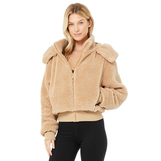 Chaquetas Alo Yoga Foxy Sherpa Mujer Beige | MBLH84516