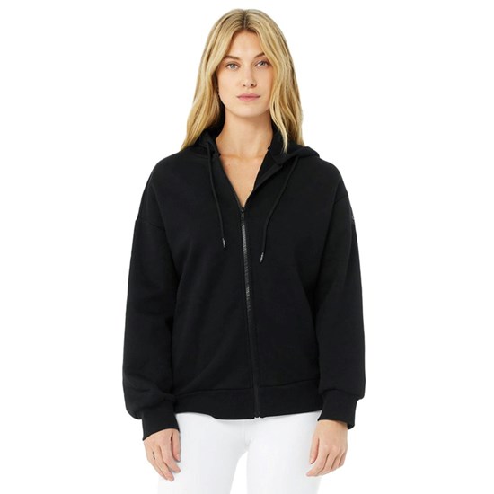 Chaquetas Alo Yoga Hype Full Zip Mujer Negros | AOXG96317