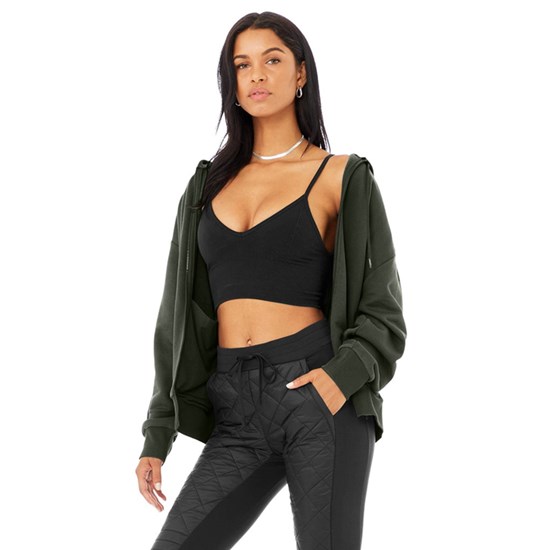 Chaquetas Alo Yoga Hype Full Zip Mujer Verdes | LIGB85016