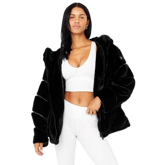 Chaquetas Alo Yoga Knock Out Faux Fur Mujer Negros | WKYE59034