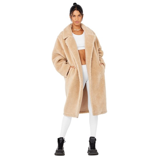 Chaquetas Alo Yoga Oversized Sherpa Trench Mujer Beige | QJTK39620