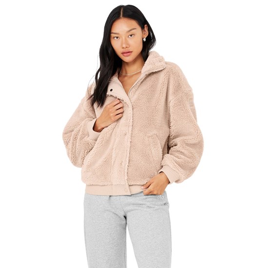Chaquetas Alo Yoga Sherpa Varsity Mujer Rosas | NPBW09478