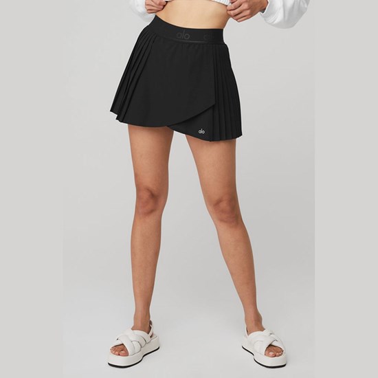 Falda Alo Yoga Aces Tenis Mujer Negros | XMOQ17586