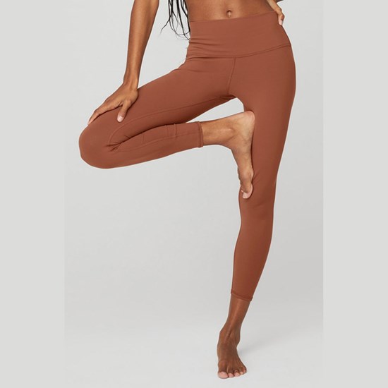 Leggins Alo Yoga 7/8 High-Cintura Airbrush Mujer Marrom | TCZW98405
