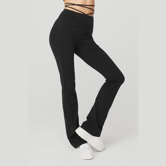 Leggins Alo Yoga Airbrush High-Cintura Cinch Flare Mujer Negros | BLHJ56289