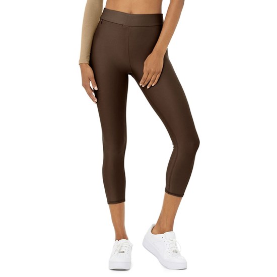 Leggins Alo Yoga Airlift High-Cintura Conceal-Zip Capri Mujer Marrom | DUZY05312