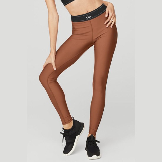 Leggins Alo Yoga Airlift High-Cintura Suit Up Mujer Marrom | WXLJ48671
