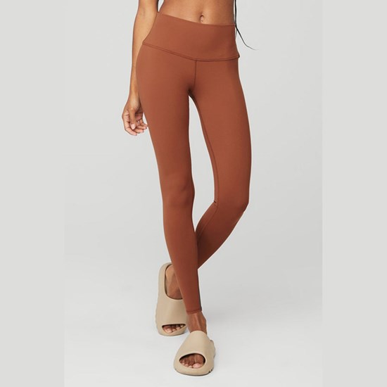 Leggins Alo Yoga High-Cintura Airbrush Mujer Marrom | WBSG90283