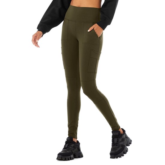 Leggins Alo Yoga High-Cintura Cargo Mujer Verdes | NPVK16089