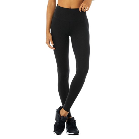 Leggins Alo Yoga High-Cintura Micro Waffle LowKey Mujer Negros | EGLF25396