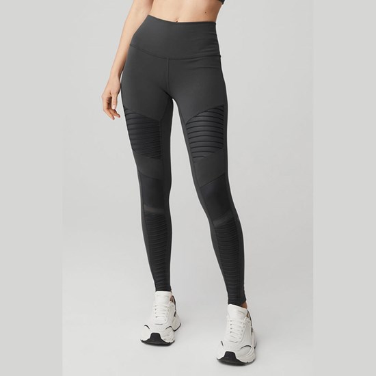 Leggins Alo Yoga High-Cintura Moto Mujer Grises | LZEU82635
