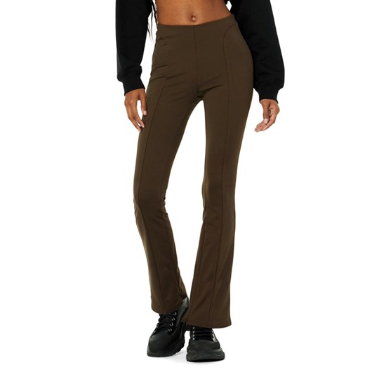Leggins Alo Yoga High-Cintura Zip It Flare Mujer Marrom | DLCZ30792