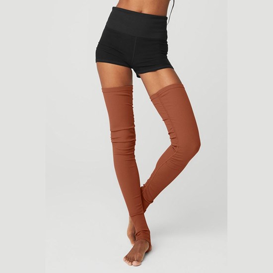Legwarmer Alo Yoga Goddess Leg Warmer Mujer Marrom | ZRHA71862