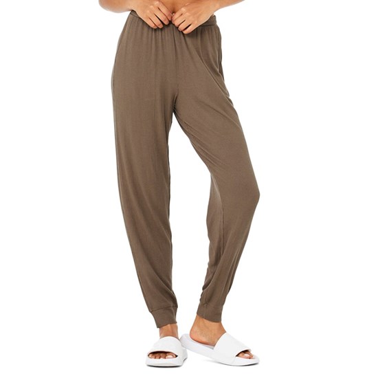 Pantalones Alo Yoga High-Cintura Ribbed Whisper Mujer Marrom | ZBGA48130