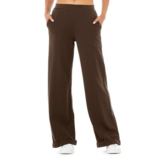 Pantalones Alo Yoga High-Cintura Trouser Anchos Leg Mujer Marrom | THDL03246