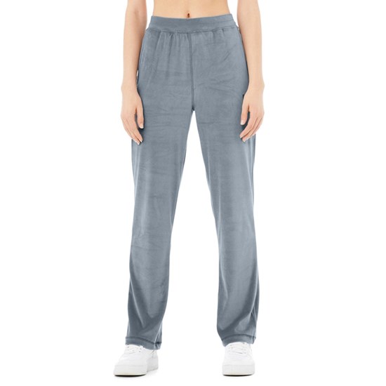 Pantalones Alo Yoga Velour High-Cintura Glimmer Anchos Leg Mujer Azules | FWCD01543
