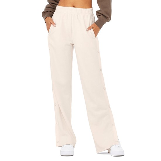 Pantalones Deportivos Alo Yoga Courtside Tearaway Snap Mujer Blancos | JDNQ81306