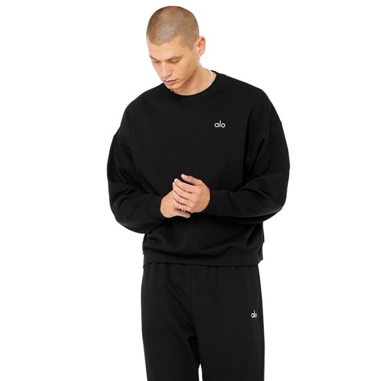 Pullover Alo Yoga Accolade Crew Neck Long Sleeve Hombre Negros | ENGX64097