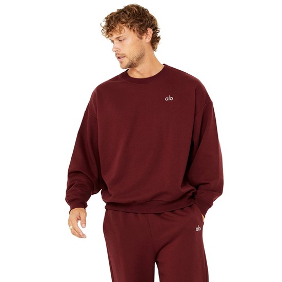 Pullover Alo Yoga Accolade Crew Neck Long Sleeve Hombre Rojos | PDUL25910