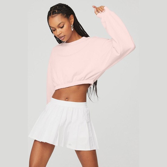 Pullover Alo Yoga Devotion Crew Neck Mujer Rosas | PGLH10439