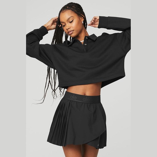 Pullover Alo Yoga Polo Henley Mujer Negros | GMQH32157