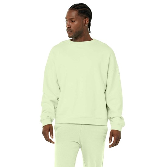 Pullover Alo Yoga Renown Crew Neck Long Sleeve Hombre Verdes | RTLM85243