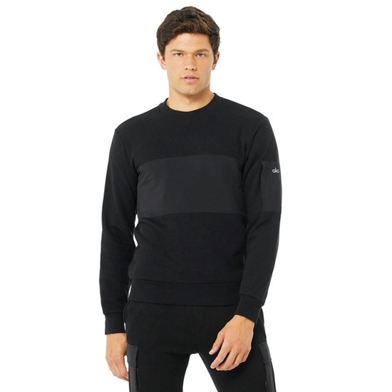 Pullover Alo Yoga Traverse Long Sleeve Hombre Negros | TQRD53469