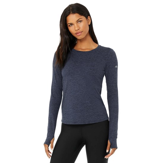 Ropa Alo Yoga Alosoft Finesse Long Sleeve Mujer Azules | DMTR06124