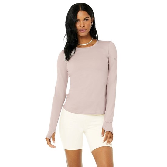 Ropa Alo Yoga Alosoft Finesse Long Sleeve Mujer Rosas | HMIE47190
