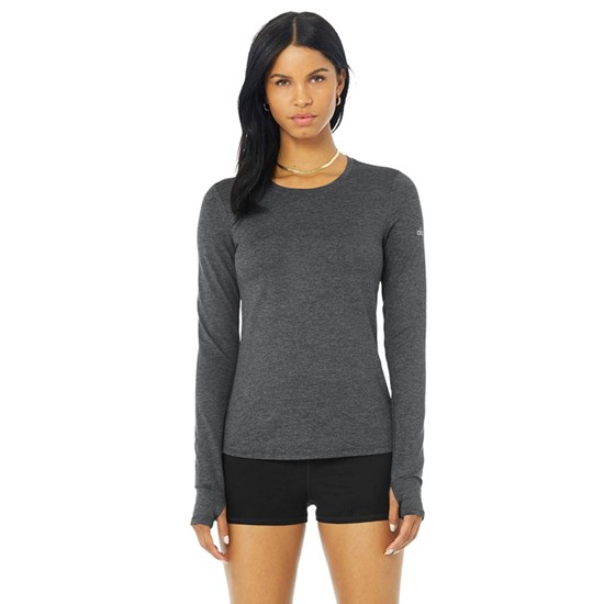 Ropa Alo Yoga Alosoft Finesse Long Sleeve Mujer Grises | WQYU16580