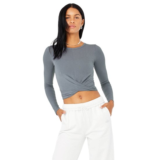 Ropa Alo Yoga Cover Long Sleeve Mujer Azules | TGEA81504