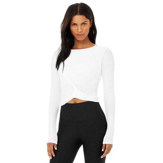 Ropa Alo Yoga Cover Long Sleeve Mujer Blancos | QHWA23168