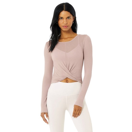 Ropa Alo Yoga Cover Long Sleeve Mujer Rosas | ZYHW27850